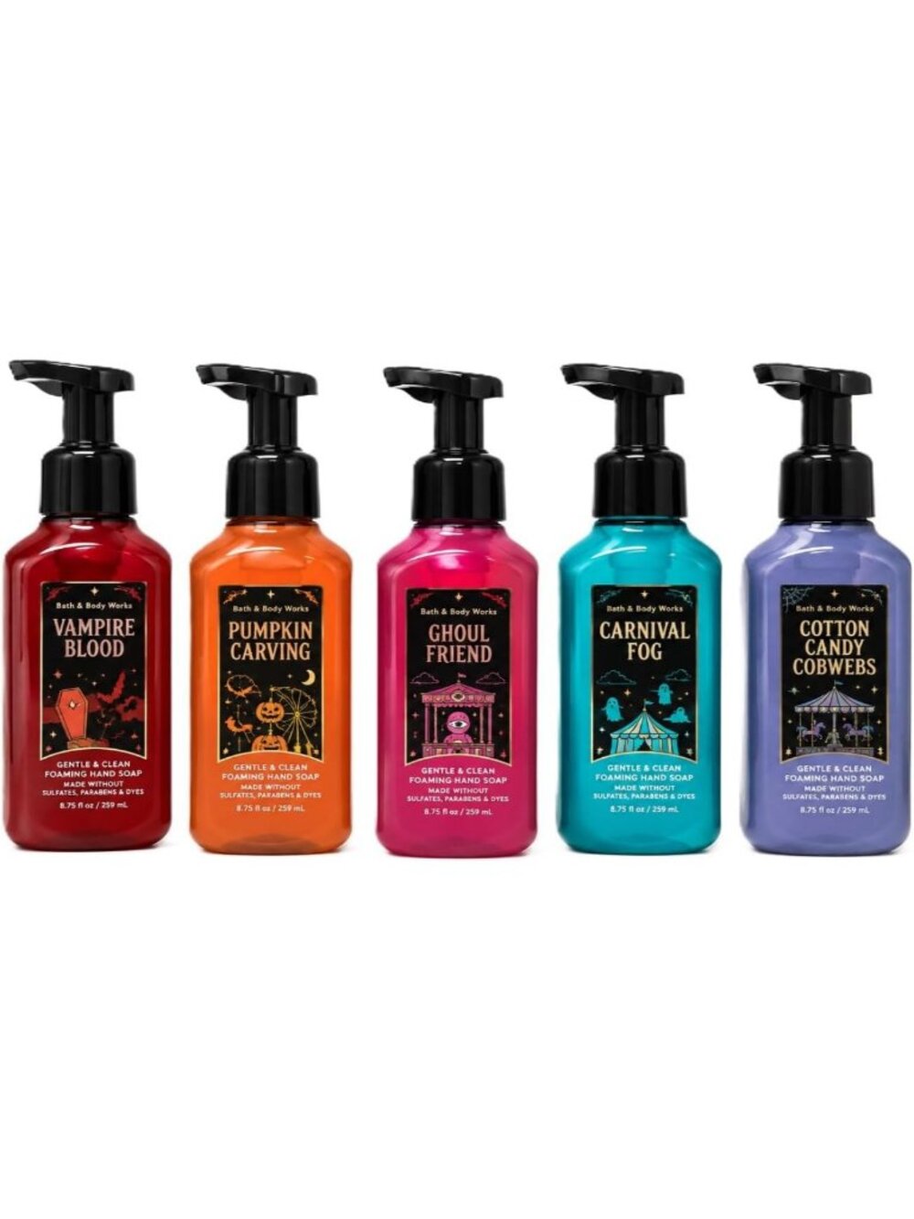Halloween Foaming Hand Soap Set of 5 - 8.75 fl oz - Festive Fall Scents